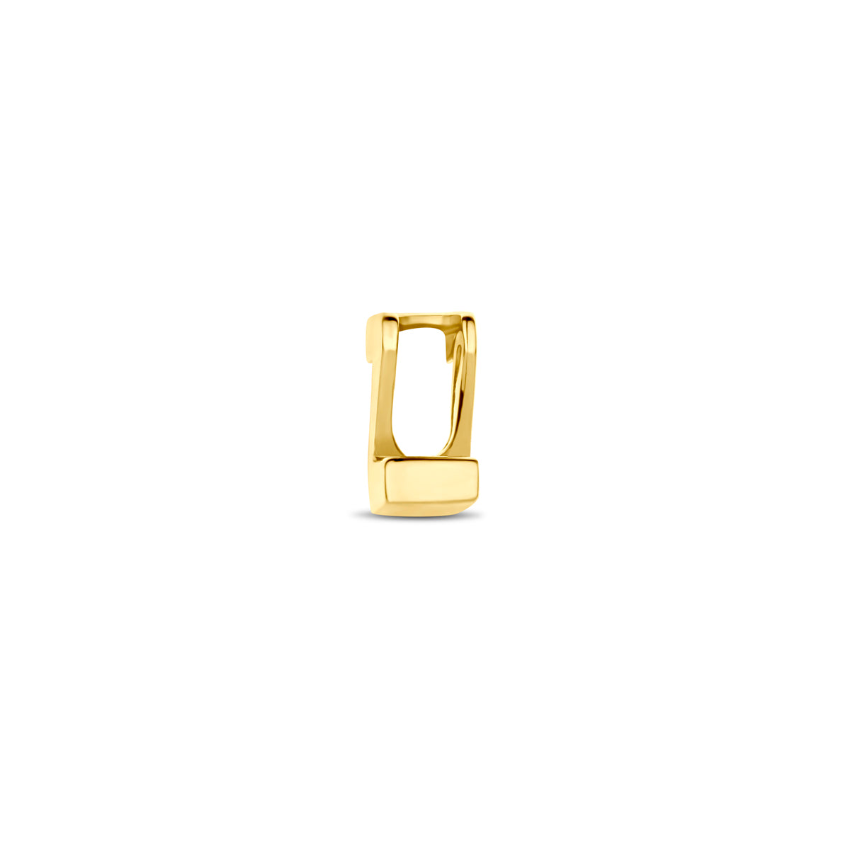 Zijaanzicht van de 14 karaat gouden letterhanger, letter Z