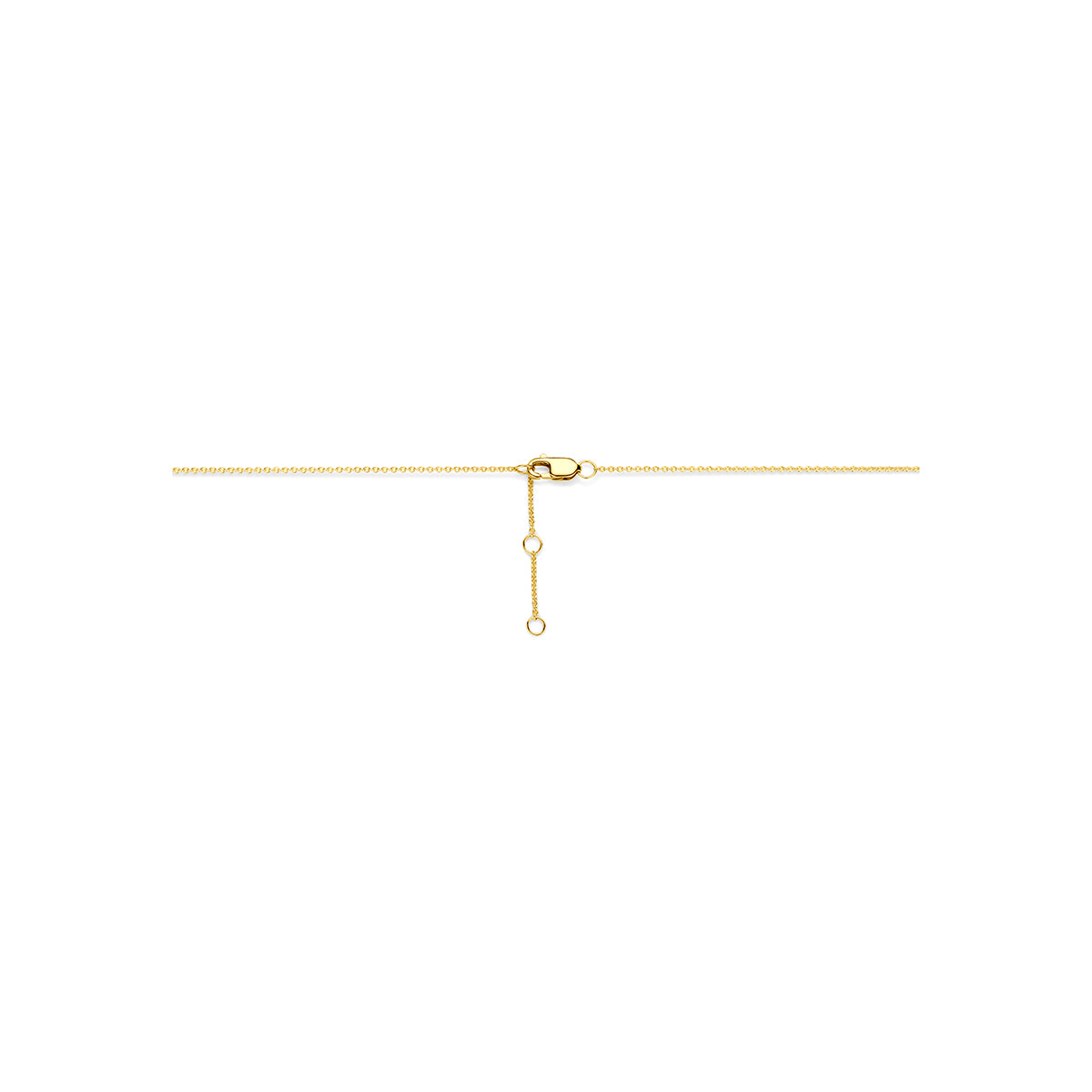 Gouden ketting met diamant: detail van de 14 karaat geelgouden ketting met diamant 0,15 ct.