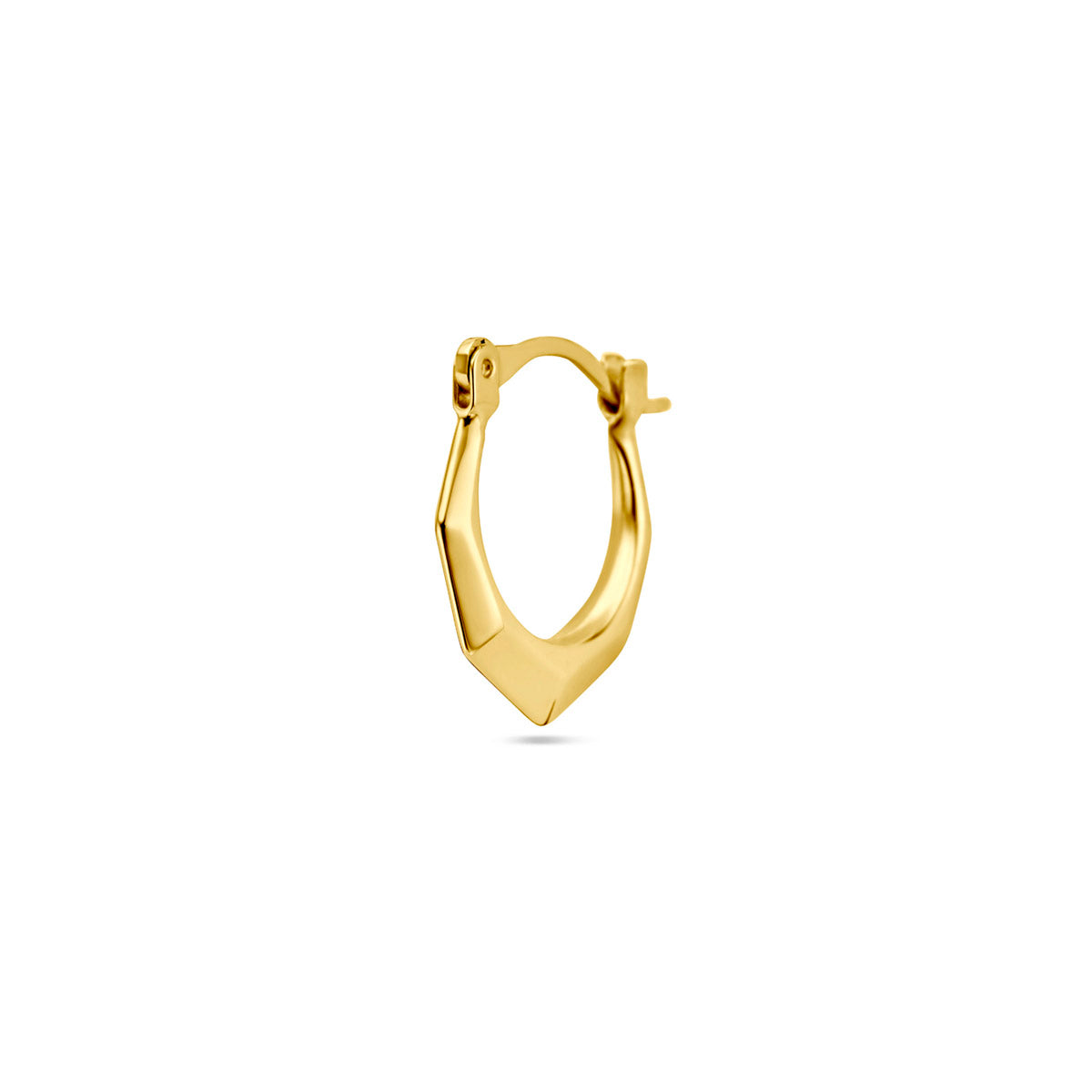 Vooraanzicht van de gouden losse oorring van 14 karaat.