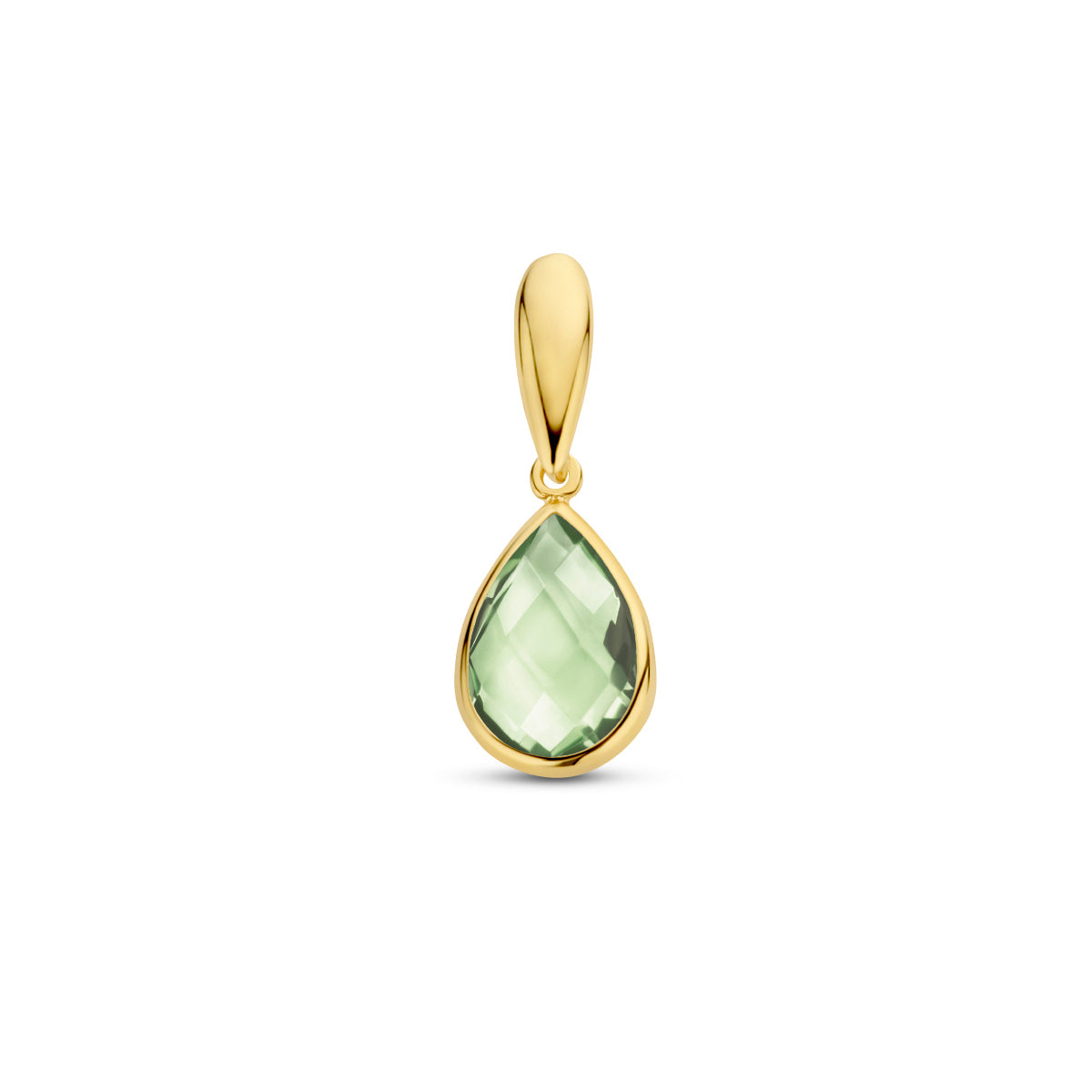 Gouden hanger met amethist van 12,5 mm, vooraanzicht
