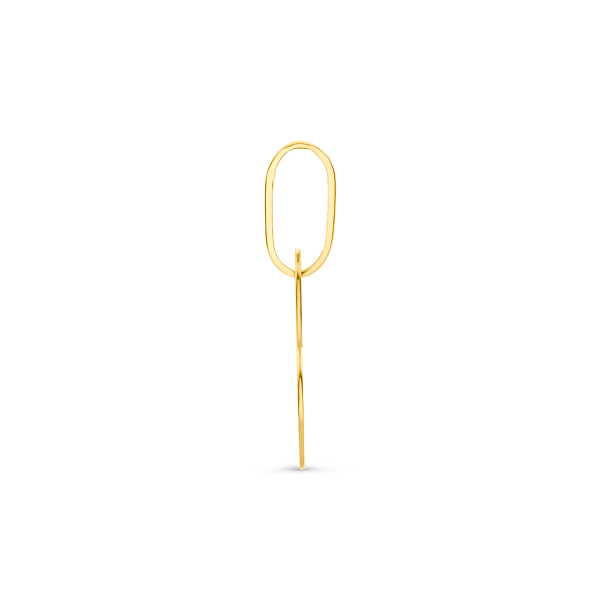 Hartje hanger: zijaanzicht van de geelkleurige hartje hanger van 9 karaat.