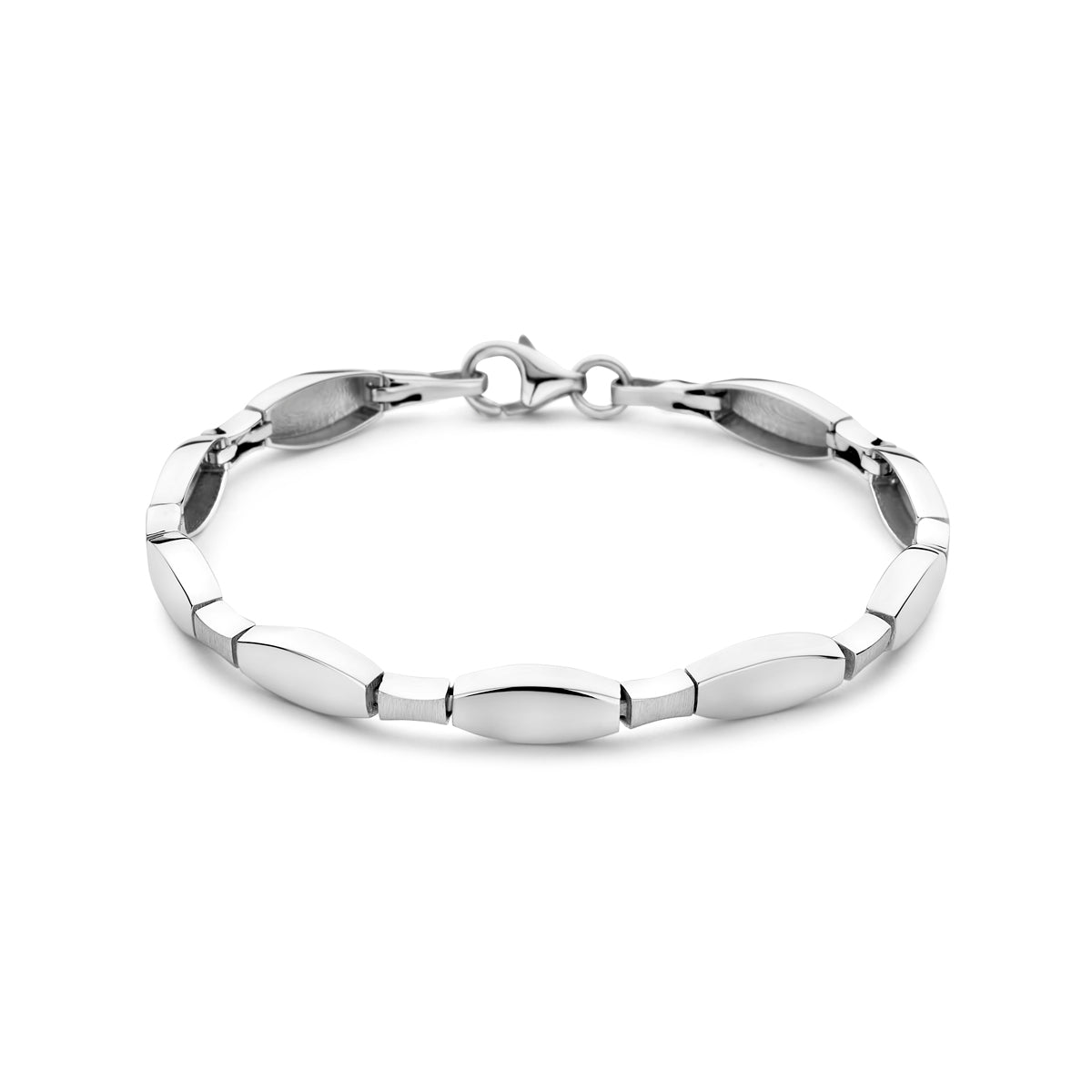 Vooraanzicht van de zilveren choker armband.