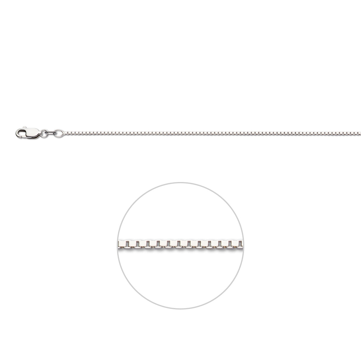 Schakelarmband zilver: 925 gerhodineerd zilveren venetiaanse armband van 1,2 mm breed, vooraanzicht