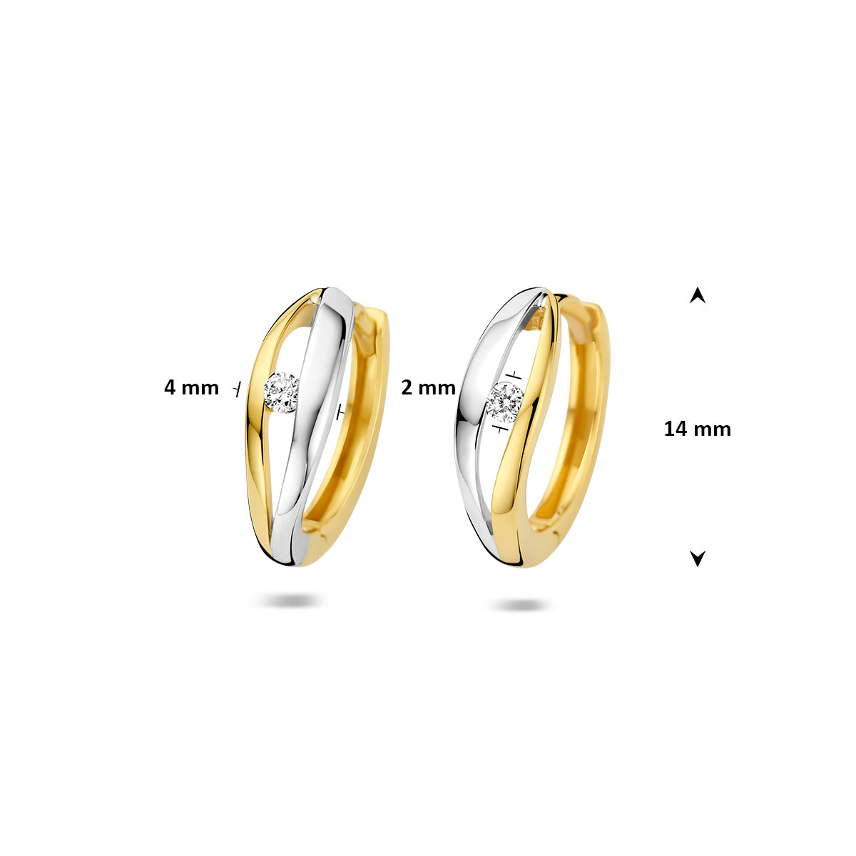 Afbeelding van de 'Bivium' klapooringen met de afmetingen 14mm diameter en 4mm dikte.