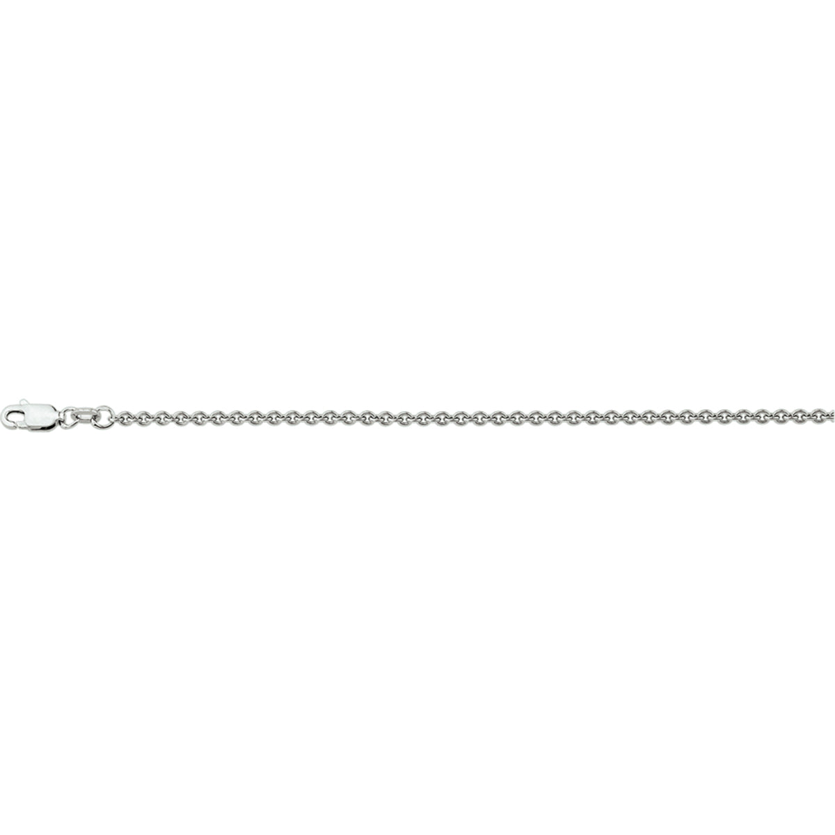 De lange gerhodineerde 2,3 mm ronde anker halsketting.