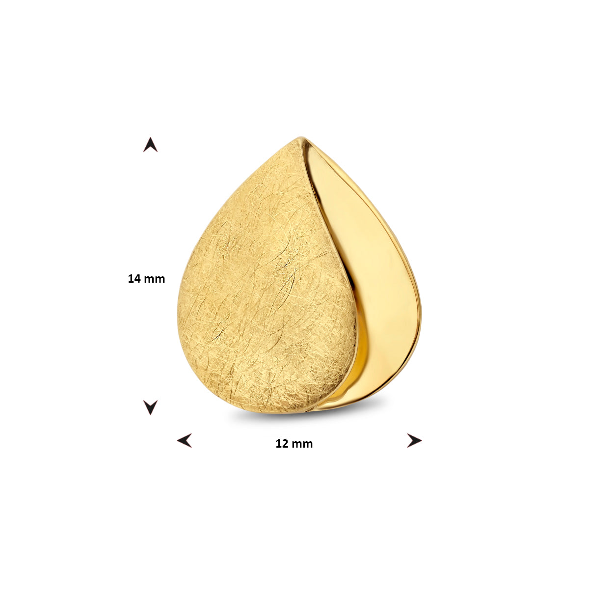 Technische afbeelding van de 'Contour' hanger met de afmetingen (14 x 12 mm).