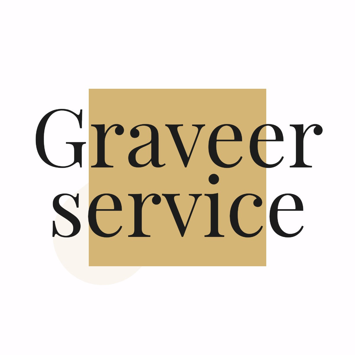 Grafische afbeelding met de tekst graveerservice van Clary Juwelier-Goudsmid, voor het personaliseren van sieraden.