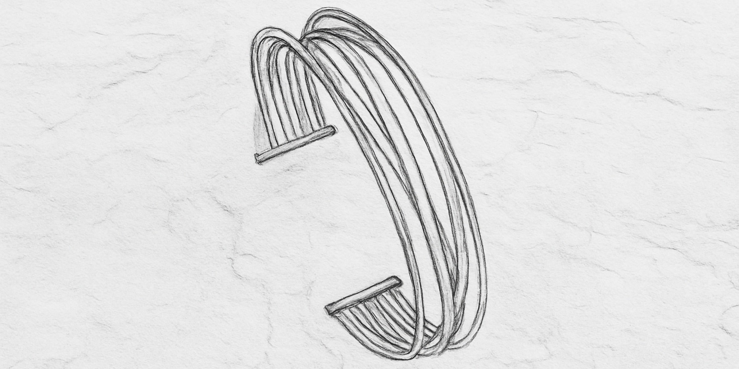 Ontwerpschets van een 14 karaat geelgouden armband – eigen ontwerp laten maken bij Clary Juwelier-Goudsmid.