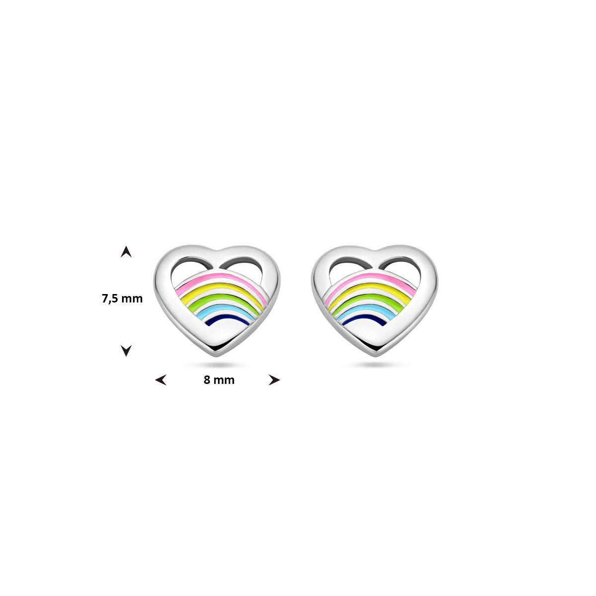 De afmetingen van de Leta oorknoppen met een breedte van 8 mm.