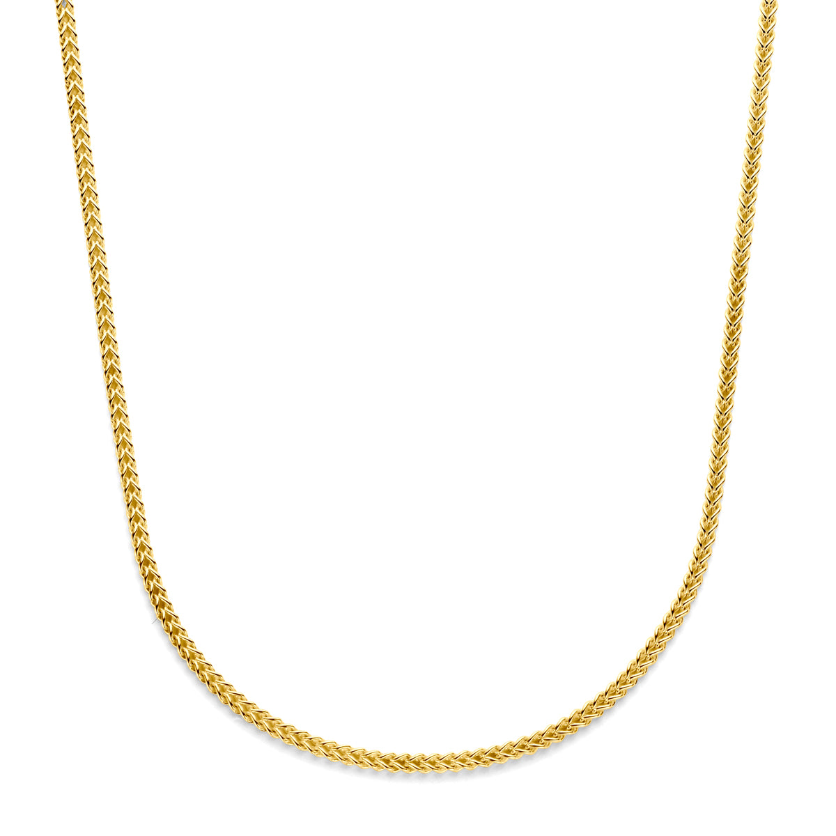Vooraanzicht van de Silgold halsketting met gourmette voor heren, verkrijgbaar in 50 en 60 cm.