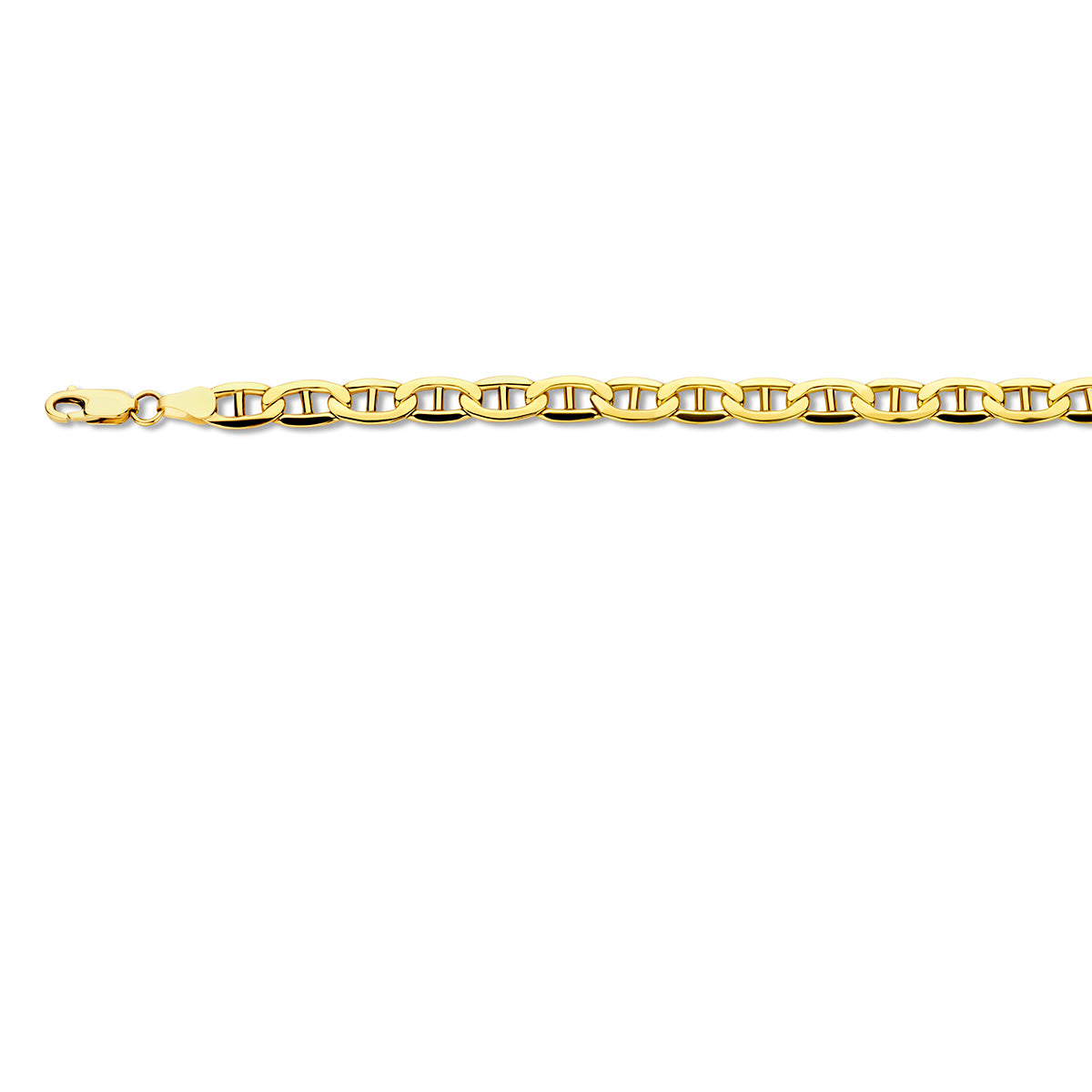 Silgold massieve anker halsketting van 6,5 mm breed, vooraanzicht