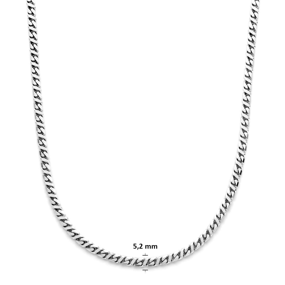 Technische afbeelding van het 'Stature' collier die de breedte van 5.2 mm toont.