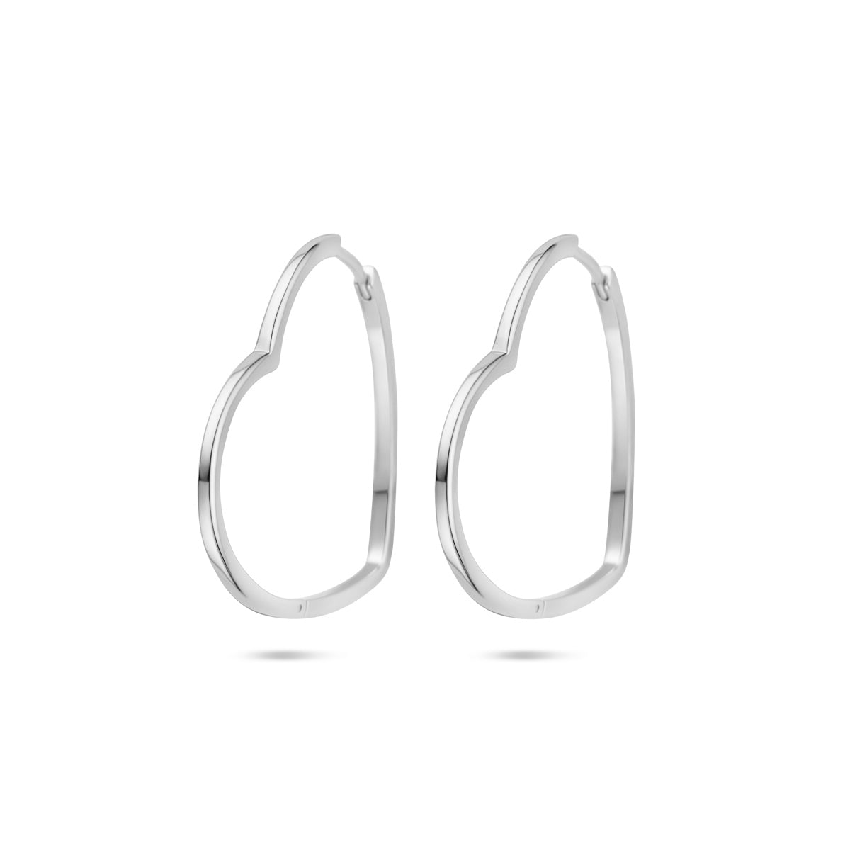 De 'Bella' 925 zilveren klapoorringen in hartvorm (35mm).
