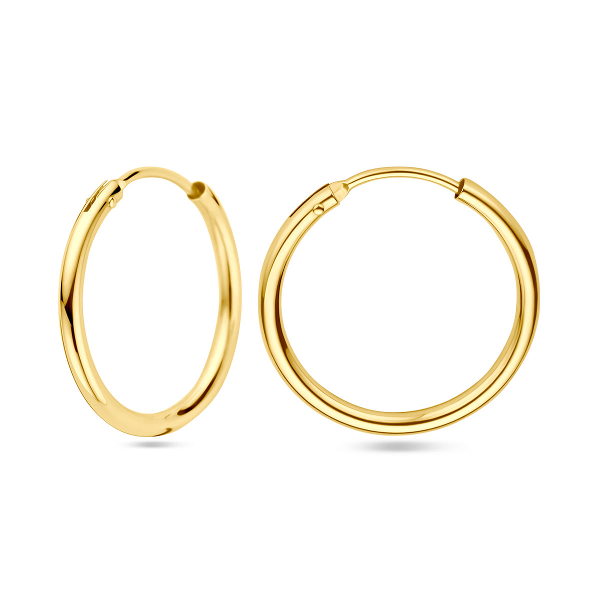 Gecombineerd beeld dat de ronde buisvorm en de onzichtbare insteeksluiting van de oorring toont.