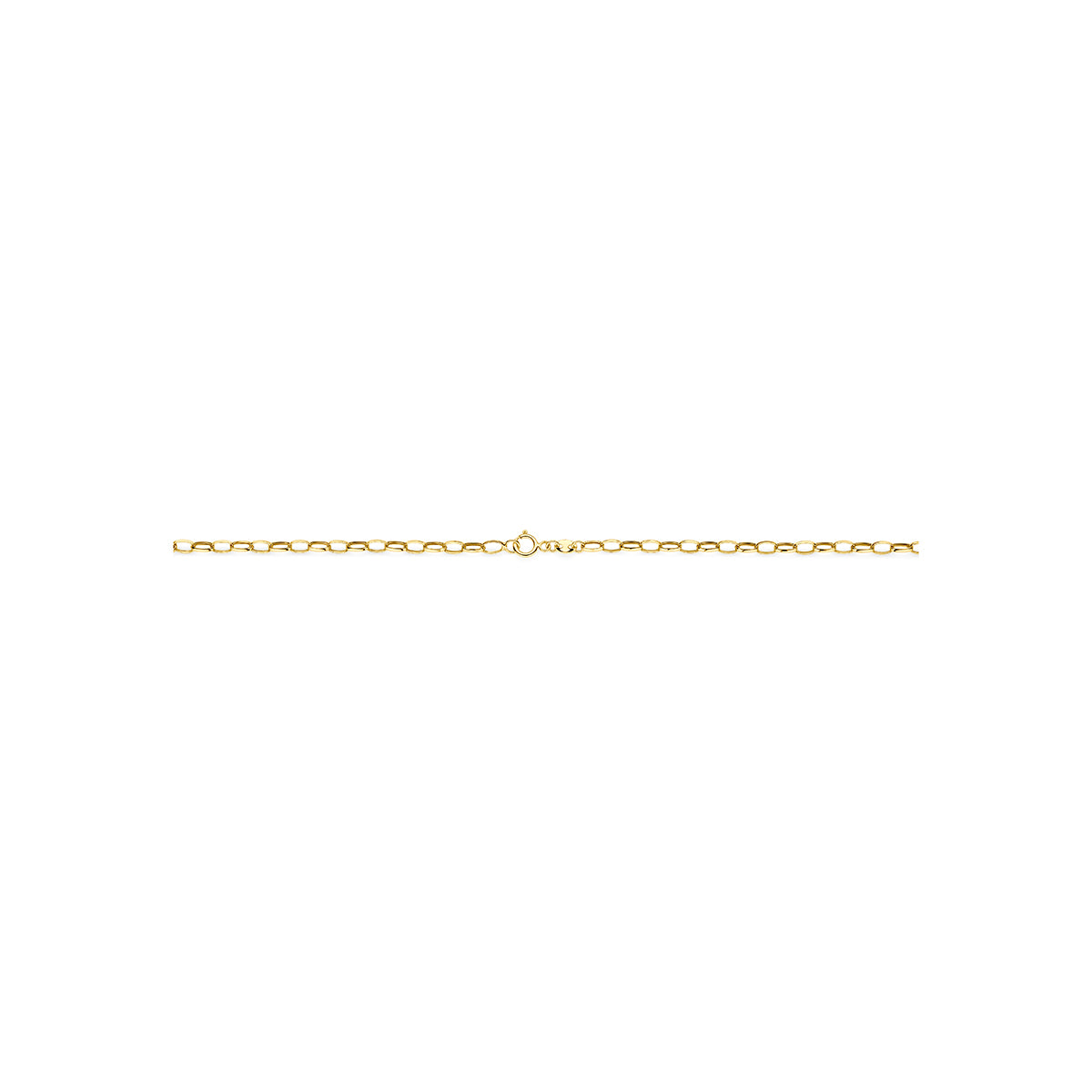 9 karaat ketting: detail van de 9 karaat geelkleurige ankerketting, lengte 50 cm.