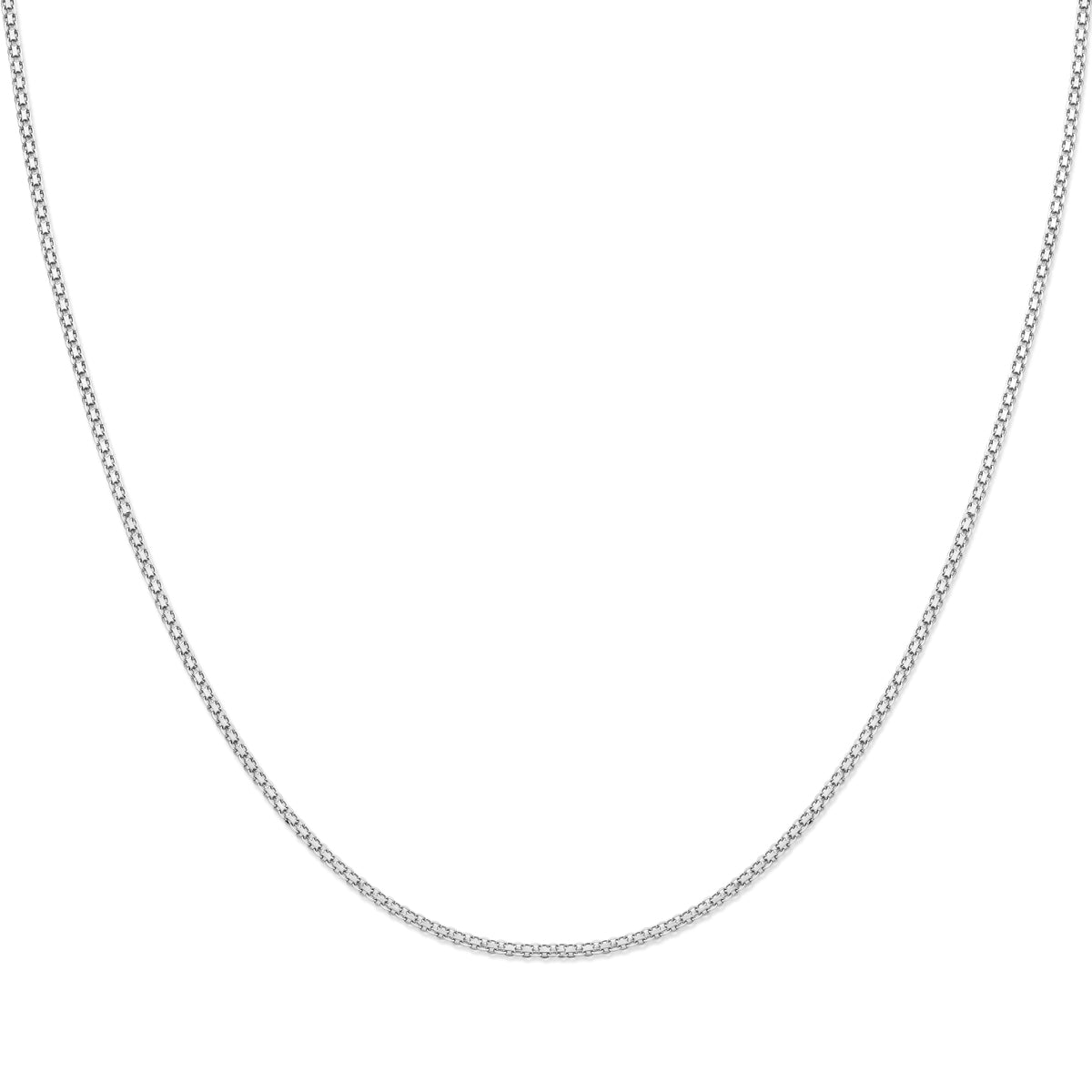 Vooraanzicht van de zilveren bismarck ketting.