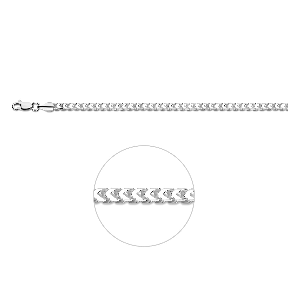 Zilveren gourmet armband heren: 925 zilveren gourmette armband van 4,0 mm breed, vooraanzicht