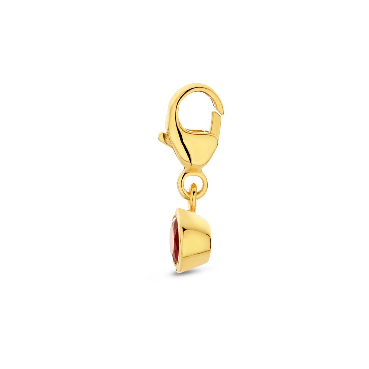 Zijaanzicht van de bedel die de hoogte van de zetkast en het oogje toont.