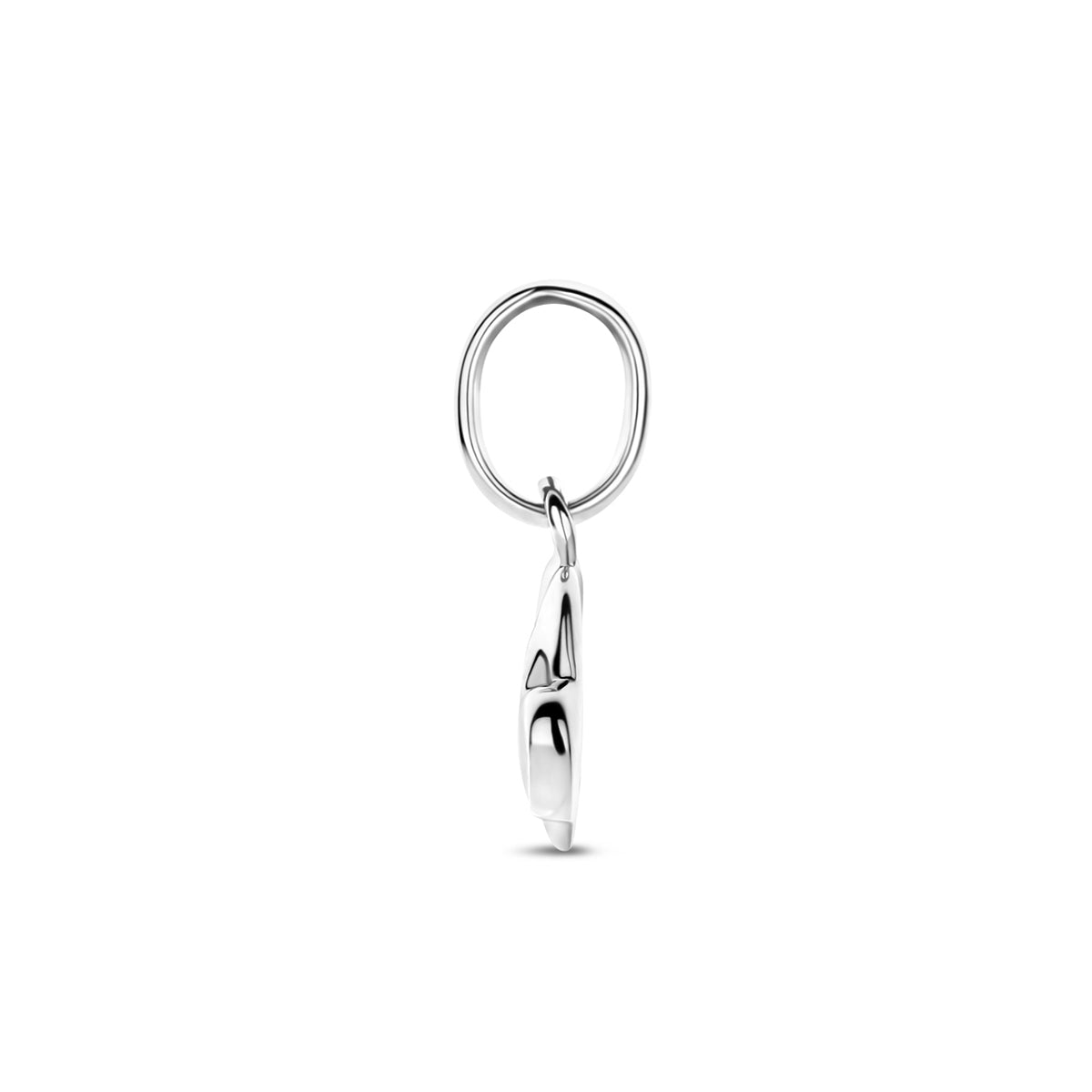 Zijaanzicht van de 'Hartendief' hanger voor kinderen.