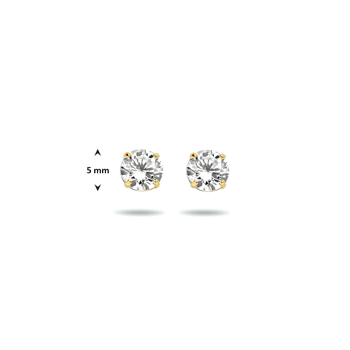 Afbeelding van de 'Soli' oorknoppen met de diameter van 5 mm aangegeven.