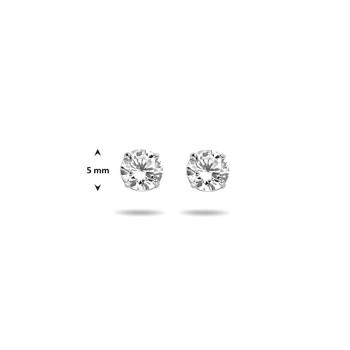 Afbeelding van de 'Soli' oorknoppen met de diameter van 5 mm aangegeven.