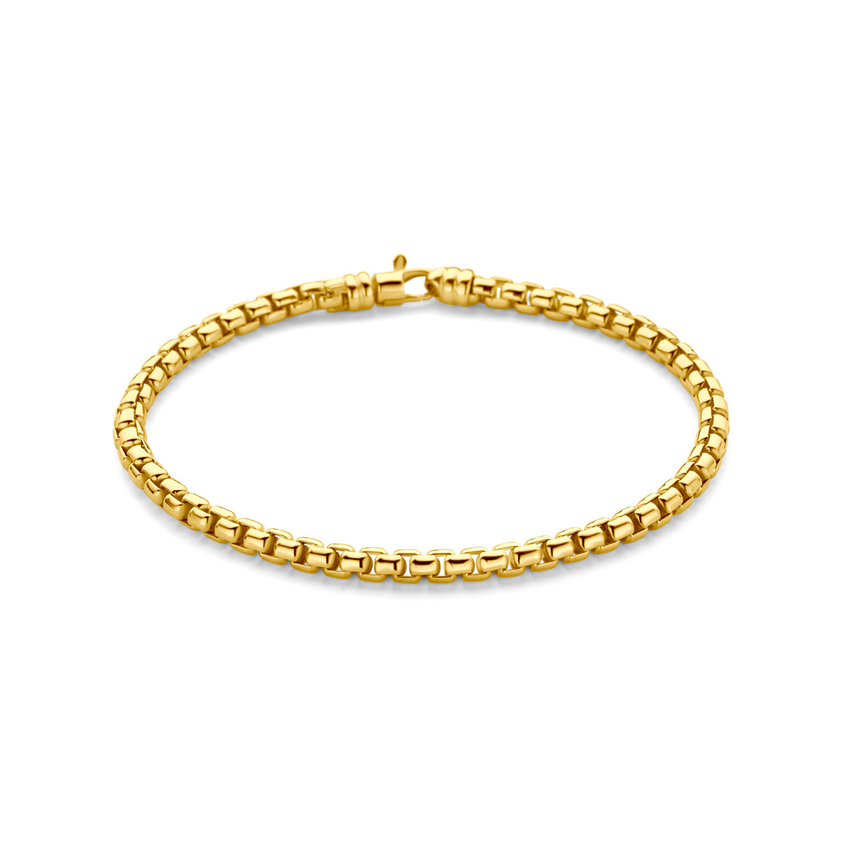 Vooraanzicht van de Silgold bolle venetiaanse armband, schakel 4,3 mm