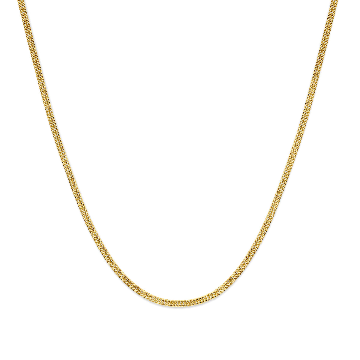 Vooraanzicht van de Silgold geslepen gourmette ketting