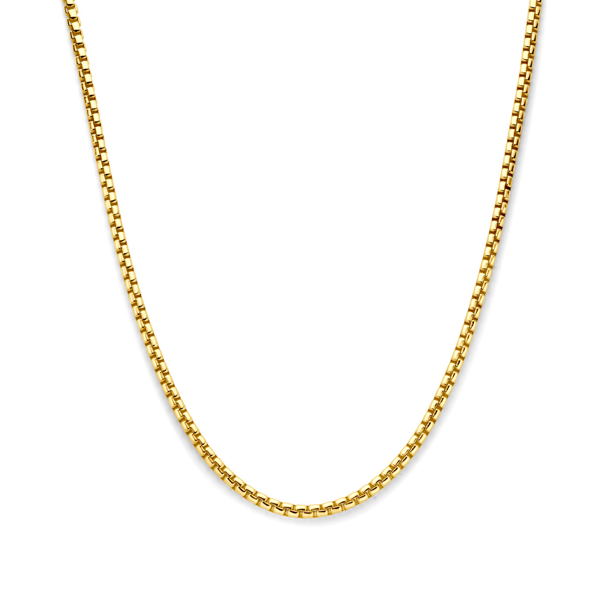 Vooraanzicht van de Silgold bolle venetiaanse halsketting, schakel 4,3 mm