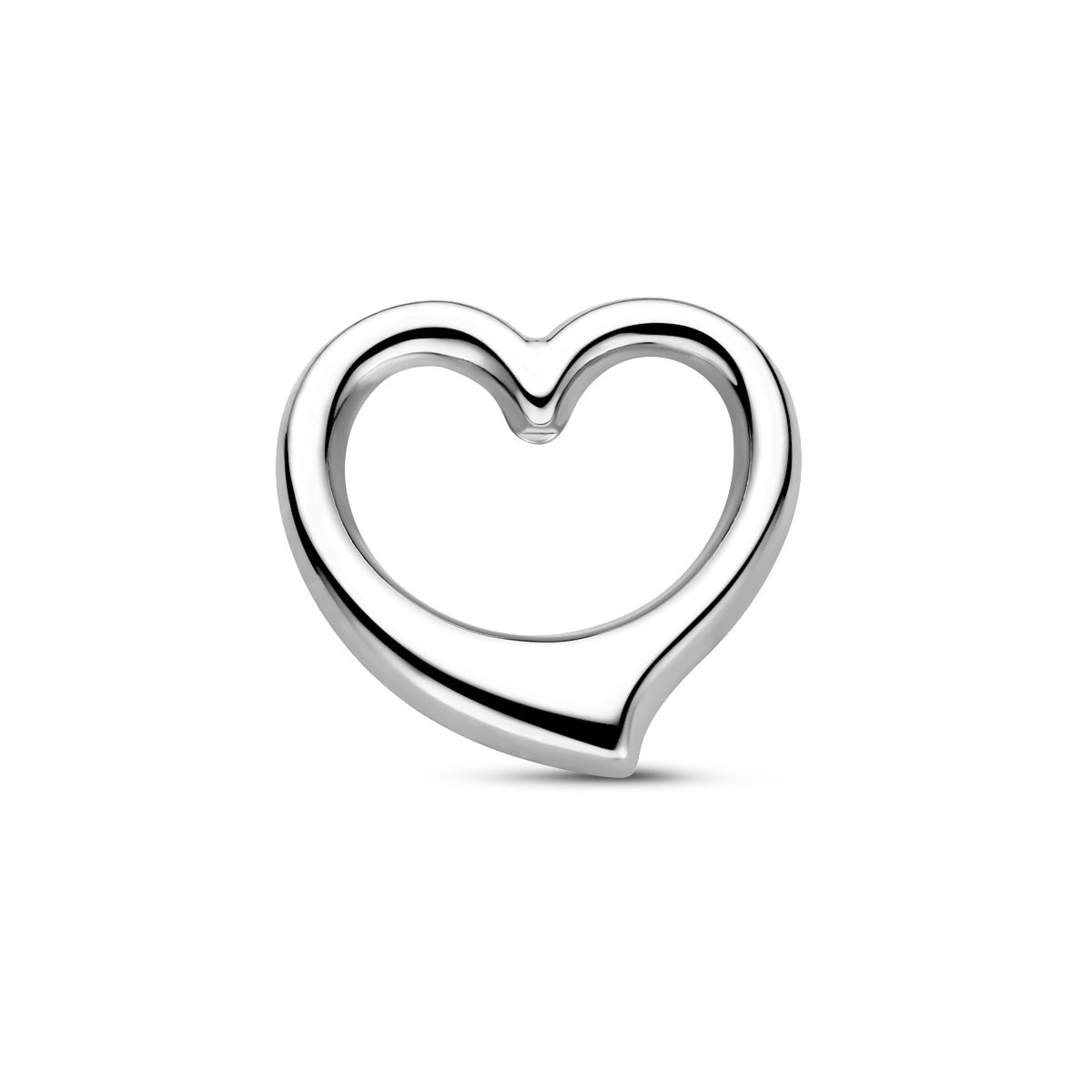 De 'Yara' 14 karaat witgouden hanger in de vorm van een asymmetrisch open hart.