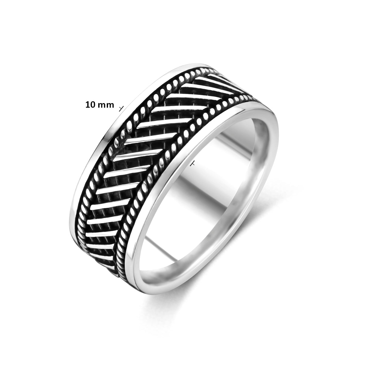Technische afbeelding van de 'Artisan' ring met de breedte-afmeting van 10mm.