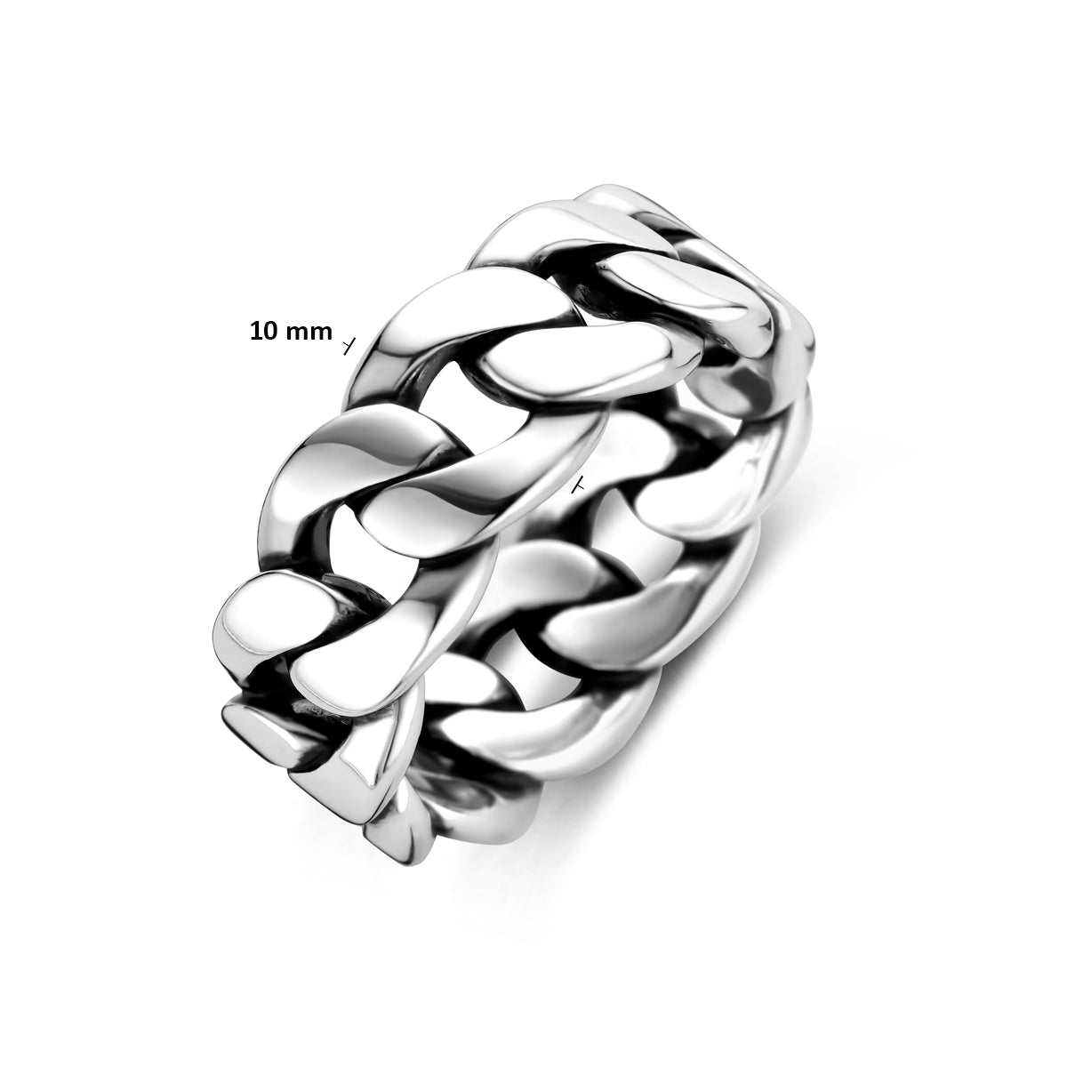 Technische afbeelding van de 'Rebel' schakelring met de breedte-afmeting van 10mm.